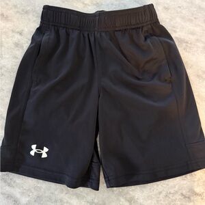 Under Armour Black Boys' Performance Shorts with White Logo